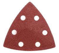 Papier abrasif triangulaire grain 120 - Dedra - 5 pièces - 80x80x80 mm - Avec trous