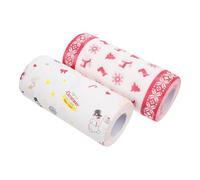 Papier Absorbant L'Huile Noël, 2 Rouleaux, 23x9x9cm | Papier Alimentaire, Motif Xmas Festif, pour Friture, Emballage Takeout, Cakes et Paniers Repas Style Aléatoire