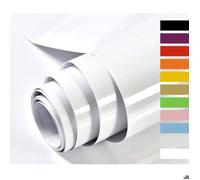 Papier Adhesif pour Meuble Blanc Paillettes 60cmX5m Cuisine Armoires Bureau Stickers Meuble Vinyle Decoratif Autocollants Meuble Fil