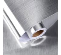Papier Adhesif pour Meuble Cuisine Papier Peint Adhesif Argent Revêtement Plan De Travail Adhésif Film Autocollant Meuble