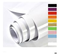 Papier Adhesif pour Meuble Cuisine Porte Mur Stickers Meuble Vinyle Autocollants Meuble Rouge Avec des Paillettes 60cmX300cm blanche