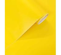 Papier Adhesif pour Meuble Jaune Mat Film Adhesif pour Mur Cuisine Fenêtre Toilette Cristal Vinyle Decoratif Impermeable Stickers Meubles 40x300 cm
