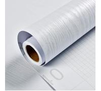 Papier Adhesif pour Meubles Bois Noir 40X300 cm Autocollant Mural Vinyle PVC Auto-Adhésif de Cuisine Stickers ,Blanc