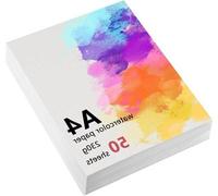 Papier aquarelle A4 230 g, pour aquarelle, gouache, acrylique, 50 feuilles