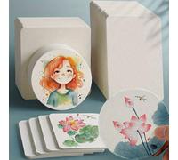 Papier aquarelle de qualité supérieure pour artistes - texture à double face, 300 g/m², parfait pour la peinture, les cartes postales et les loisirs créatifs, formes carrées/rondes, idéal pour les œuv