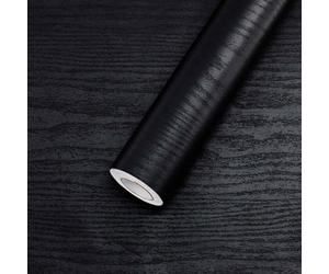 Papier auto-Adhesif pour Meubles Noir 61X300cm Autocollant Mural en PVC Stickers Décoration pour cuisine Chambre Salon Meuble