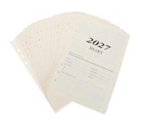 Papier Beige pour Agenda Mensuel 2027, à 6 Anneaux Recharge A5 | Pages Datées à Disposition Verticale, Insertion et Retrait Faciles, pour Classeurs Agenda A5 à 6 Anneaux