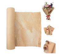 Papier Bulle en Nid D'abeille 30cm x 30m, Rouleau Papier Emballage Kraft, Alternative Ecologique au Film à Bulles, Matériau Calage Recyclé pour Déménagement, Emballer Cadeau,Objets Fragiles Expédition