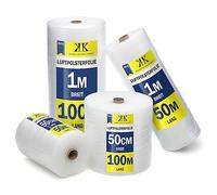 Papier bulle KK Verpackungen, 100 cm x 100 m - 60 my d'épaisseur | Film à bulles recyclable, film d'expédition, film de calage avec rouleau de 1 m de largeur