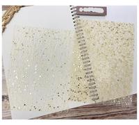 Papier Cadeau 25Pcs Color Glitter Sequin Lace Gauze Art Paper Scrapbooking Decorate DIY Junk Journal Planner Collage Background Material(Light Gold)