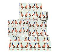 Papier cadeau anniversaire - Canards amoureux - Animal de la ferme - 6 feuilles de papier cadeau pour homme et femme - Saint-Valentin pour lui et elle - Recyclable - Par Central 23