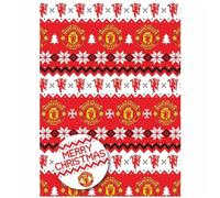 Papier cadeau de Noël Manchester United FC pour cadeaux de football, 2 feuilles et 2 étiquettes