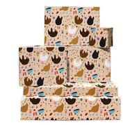 Papier cadeau poulet - 6 feuilles d'emballage cadeau pour femme - Poulets de jardinage - Animal de ferme - Papier cadeau amusant pour les amateurs de plantes - Recyclable - Par Central 23