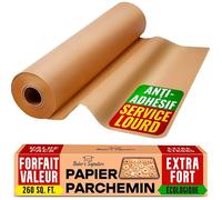 Papier Cuisson rouleau Non Blanchi - Papier Sulfurisé de 38cm x 64m avec Coupeur - Papier de Cuisson 1 paquet - 38cm x 64m