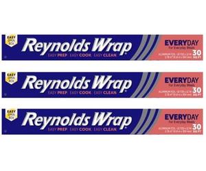Papier d'aluminium Reynolds Classic pour la cuisson, les grillades et les rôtis, 304 mm x 9,14 m | L'emballage peut varier
