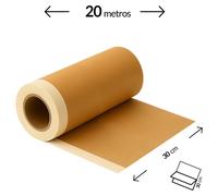 Papier de protection avec ruban de masquage - Protection contre les éclaboussures de peinture - Papier crépon - 30 cm x 20 m - Paquet de 24 - Marron