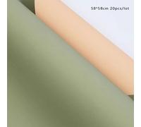 Papier d'emballage pour fleurs - Papier double face pour bouquets, en film OPP - Résistant à l'eau, deux couleurs - 58x58 cm - Coffret de 20 feuilles - Couleur mocha champagne