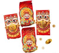 Papier épais pour paquets rouges Nouvel An chinois Cheval pour zodiaque (H) | Mécanisme rotatif unique, effet surprise 3D, cadeau interactif, amusement festif, design attrayant