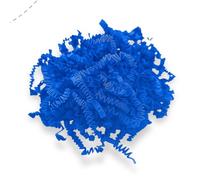 Papier frisé de calage "Fluffy" - Fibre biodégradable pour emballage cadeau - 25 couleurs - Papier recy ntistatique - Pour paniers gourmands, colis, coffrets - Made in Europe (Bleu, 1KG)