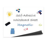 Papier magnétique pour tableau blanc, autocollant, effaçable à sec, film pour la maison, le bureau, les mémos, listes de mémos, comprend stylos, aimants, gomme, boîte de rangement (blanc, 100 x 90 cm)