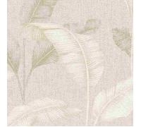 Rasch Papier peint 200331 - Avec feuilles de palmier tropicales - Beige - Aspect lin - 10,05 x 0,53 m (L x l)