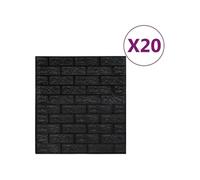 vidaXL Papier peint 3D autoadhésif Briques Noir