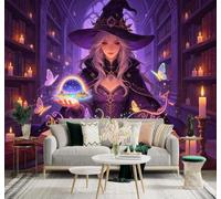 Papier Peint 3D Bibliothèque Arc En Ciel Papillon | Facile à Installer Cette Décoration Luxueuse Est Idéale Pour un Bureau Salon une Chambre ou Mur Derrière le TV-200cm×140cm