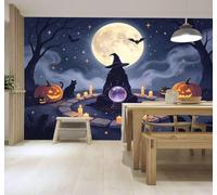 Papier Peint 3D Boule De Cristal Sorcière Lanterne En Citrouille | Facile à Installer Cette Décoration Luxueuse Est Idéale Pour un Bureau Salon une Chambre ou Mur Derrière le TV-400cm×280cm