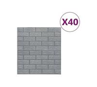 vidaXL Papier peint 3D brique Autoadhésif 40 pcs. Anthracite