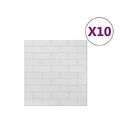Papier peint 3D - vidaXL - Briques - Autocollant - Blanc - 70 x 77 cm - 10 pcs Blanc G