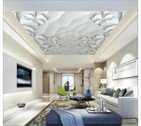 Papier Peint 3D Créatif En Relief Blanc Trèfle Original | Facile à Installer Cette Décoration Luxueuse Est Idéale Pour un Bureau Salon une Chambre ou Mur Derrière le TV-150cm×105cm