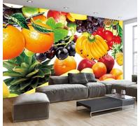 Papier Peint 3D En Trois Dimensions Frais Fruits Supermarché Magasin | Facile à Installer Cette Décoration Luxueuse Est Idéale Pour un Bureau Salon une Chambre ou Mur Derrière le TV-300cm×210cm