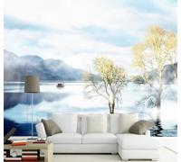 Papier Peint 3D Fraîcheur Paysages Naturels Ciel Bleu Lacs Arbres | Facile à Installer Cette Décoration Luxueuse Est Idéale Pour un Bureau Salon une Chambre ou Mur Derrière le TV-300cm×210cm