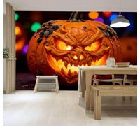 Papier Peint 3D Lanterne De Citrouille Sculptée Et Lumineuse | Facile à Installer Cette Décoration Luxueuse Est Idéale Pour un Bureau Salon une Chambre ou Mur Derrière le TV-400cm×280cm
