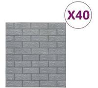 vidaXL Papier peint 3D brique Autoadhésif 40 pcs. Anthracite
