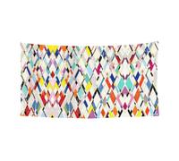Papier peint à carreaux colorés de jardin - Drapeau à suspendre - 180 x 90 | Décoration de jardin, terrasse, cour, pelouse, parfaite pour les fêtes festives, bannière de décoration polyvalente pour la