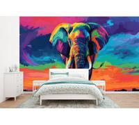 Papier peint - Abstraction - Largeur 375 cm x Hauteur 280 cm - Motif : Nuage - Couleurs vives