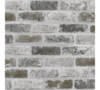 Papier peint adhésif imitation brique, 44x1000 cm, bleu et gris, en vinyle, imperméable
