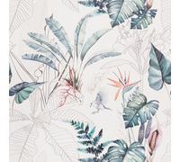 Papier peint adhésif, motif tropical, 44 x 1000 cm, idéal pour diverses applications intérieures