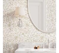 Papier peint amovible et auto-adhésif de style bohème, motif aquarelle de cachemire floral, style jacobéen, fleurs bleues et blanches sur fond bleu marine, papier peint repositionnable pour chambre d'