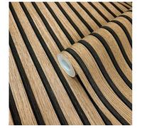 Papier peint aspect bois, marron, panneaux acoustiques, effet 3D, panneaux en bois scandinave, aspect naturel, moderne, 45*1000CM