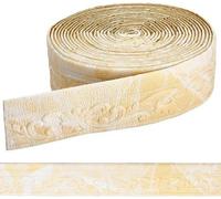 Papier peint autocollant 3D Foam avec bordure flexible jaune et blanche « peel and stick » pour la décoration murale - 10 m - À poser dans le salon, la cuisine ou le bureau
