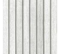 Papier peint autocollant effet bois - Blanc - 40 x 1000 cm - 4 m² - Lambris en bois