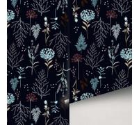 Papier Peint Autocollant Papier Adhesif pour Meuble Vinyle Imperméable | Auto-Adhésif Autocollant Amovible PVC Decoratif Chambre,Salon,Salle de Bain,Toilette Chambre Armoir,Plantes Bleues Rouges