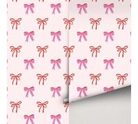 Papier Peint Autocollant Papier Adhesif pour Meuble Vinyle Imperméable | Auto-Adhésif Autocollant Amovible PVC Decoratif Chambre,Salon,Salle de Bain,Toilette Chambre Armoir,Cravate Rouge Rose
