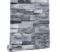 Papier peint autocollant, papier mural, brique, autocollant mural, papier peint vintage en brique, autocollant décoratif pour meubles, porte murale, imperméable (9, 45 x 300 cm)