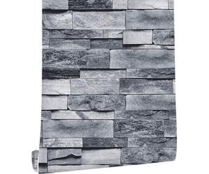 Papier peint autocollant, papier mural, brique, autocollant mural, papier peint vintage en brique, autocollant décoratif pour meubles, porte murale, imperméable (9, 45 x 300 cm)