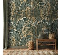 Papier peint autocollant, papier peint à feuilles vertes, fresque murale charmante, papier peint amovible, motif vert foncé, art mural végétal 45*100,45*300,45*500,45*200PlantesPolychlorures de vinyle