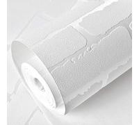 Papier Peint Autocollant Papier Peint Intissé À Motif de Briques Blanches Au design Simple Idéal pour Les Murs Décoratifs de Salons Chambres Magasins de Vêtements Et Restaurants Dimensions 53cm×900cm