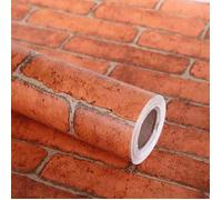 Papier peint autocollant PVC imitation brique rouge 45 cm x 10 m - auto-adhésif, amovible et étanche